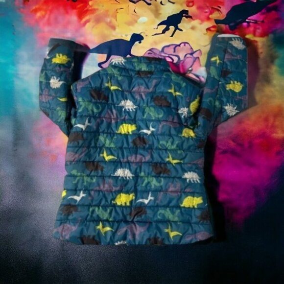 Cat & Jack Girl’s Dinosaur Coat & Mittens - Picture 6 of 7